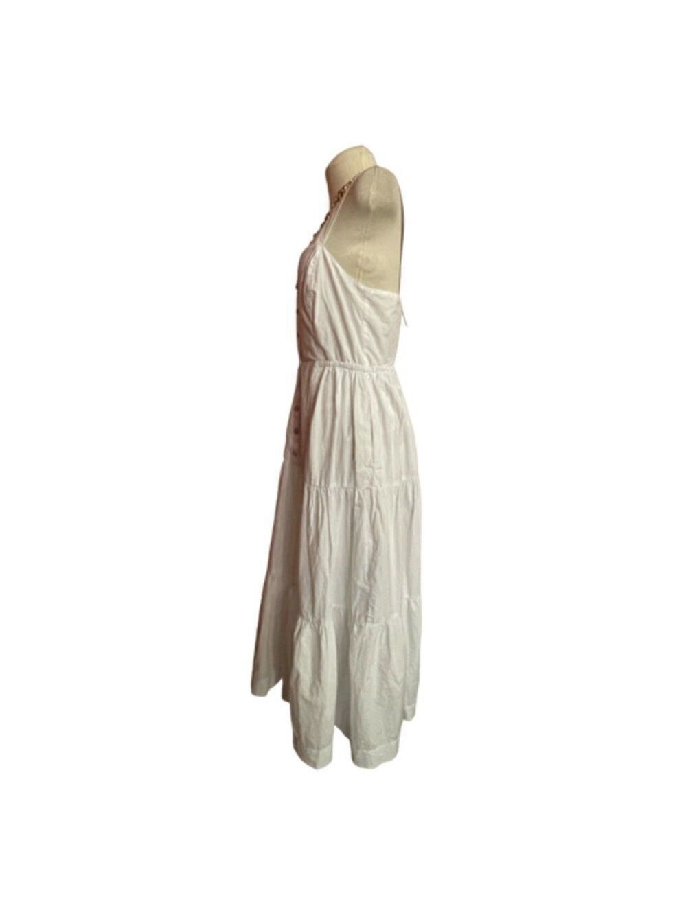Madewell Tiered White Boho Midi Dress Size 6 - Picture 4 of 12